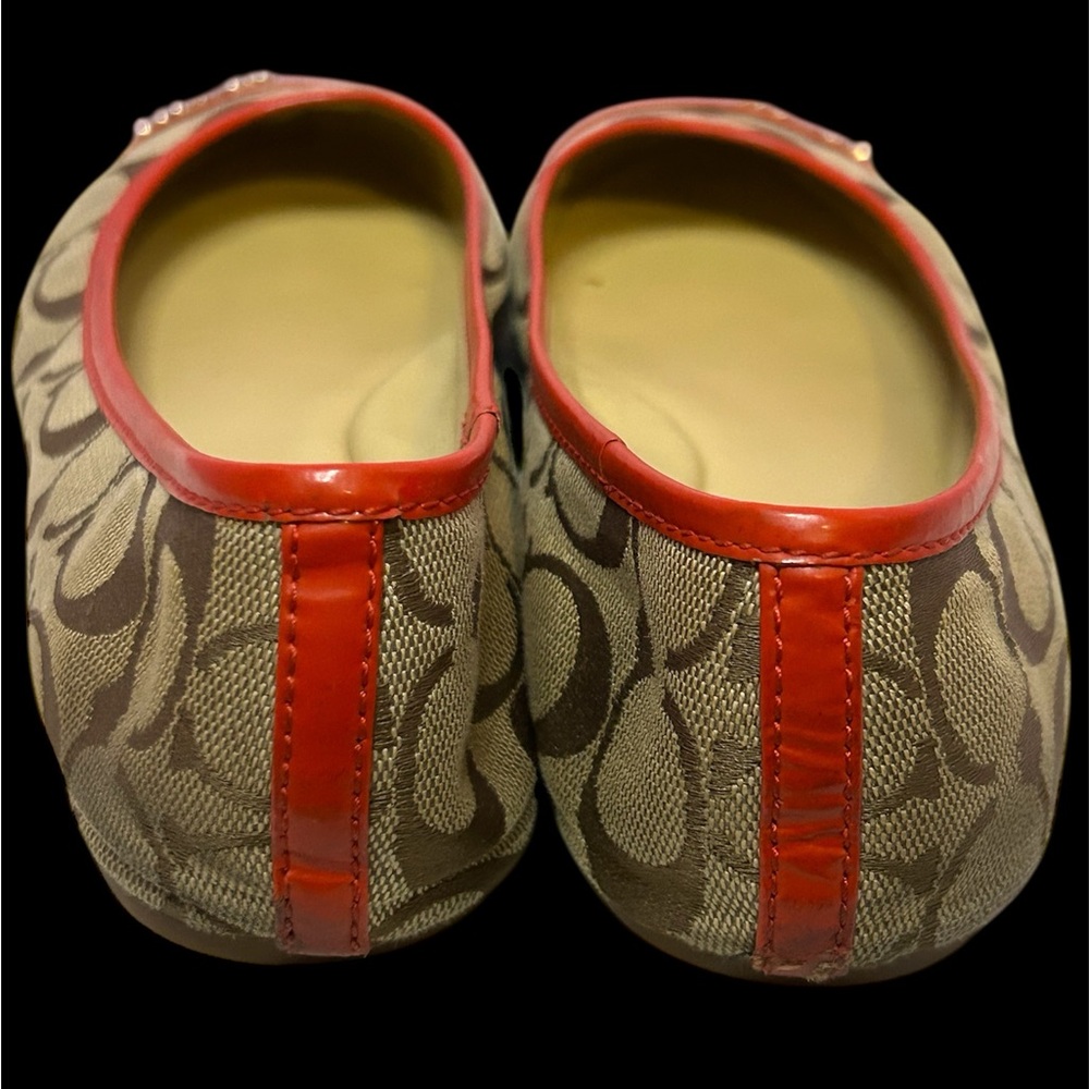 Coach Orange and Tan Women's Flats, Pre-loved. - Picture 5 of 6